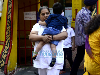 Tusshar Kapoor and his son Laksshya snapped at Shani Temple in Juhu