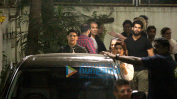 Akshay Kumar, Twinkle Khanna and R. Balki spotted at ‘Padman’ screening at Sunny Super Sound in Juhu