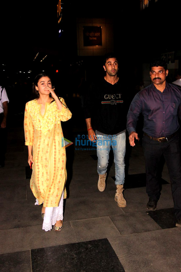 Alia Bhatt and Ranbir Kapoor snapped attending a screening of ‘Padmaavat’ in Lower Parel Alia Bhatt and Ranbir Kapoor snapped attending a screening of ‘Padmaavat’ in Lower Parel