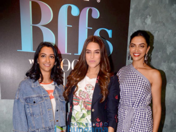 Deepika Padukone, Anisha Padukone and Neha Dhupia on the sets of VOGUE BFFs