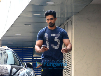 Saqib Saleem snapped outside his gym