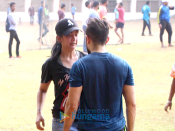 Akshara Haasan snapped playing football with friends