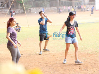 Akshara Haasan snapped playing football with friends
