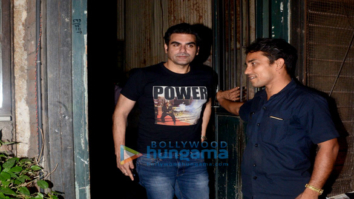 Arbaaz Khan snapped with his son post dinner at Pali Cafe in Bandra