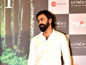 Banita Sandhu, Varun Dhawan and Shoojit Sircar grace the trailer launch of 'October'