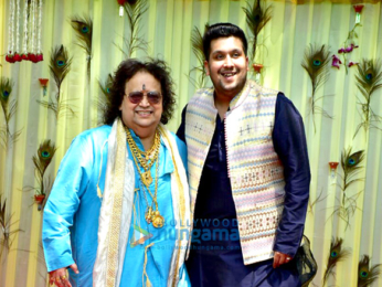 Bappi Lahiri and Chitrani Lahiri attend the rice ceremony of their grandson Krishh Lahiri