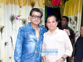 Bappi Lahiri and Chitrani Lahiri attend the rice ceremony of their grandson Krishh Lahiri