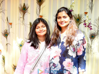 Bappi Lahiri and Chitrani Lahiri attend the rice ceremony of their grandson Krishh Lahiri