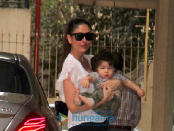 Kareena Kapoor Khan and Taimur Ali Khan snapped at Karisma Kapoor's house