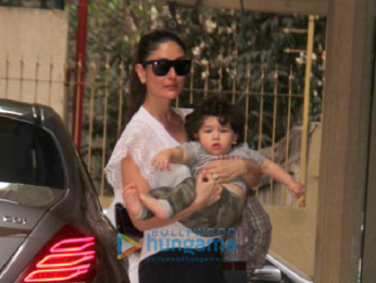 Kareena Kapoor Khan and Taimur Ali Khan snapped at Karisma Kapoor's house