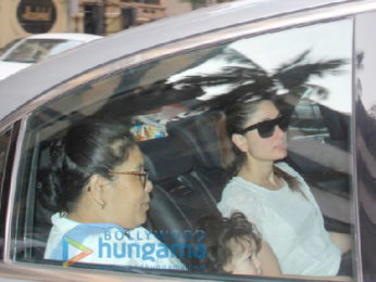 Kareena Kapoor Khan and Taimur Ali Khan snapped at Karisma Kapoor's house