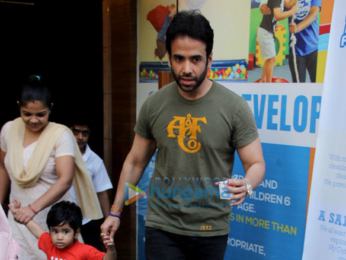 Tusshar Kapoor snapped with son Laksshya Kapoor in Mumbai
