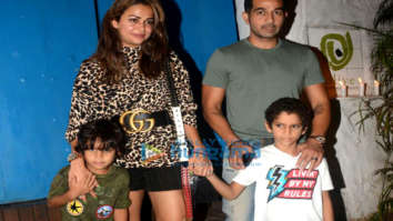 Amrita Arora with family at Olive, Khar