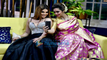 Rakhi Sawant, Arshi Khan and Eijaz Khan shoot for the show JuzzBaatt