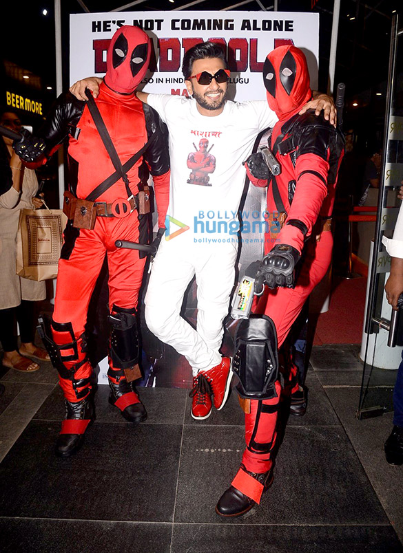 Ranveer Singh graces the screening of Deadpool 2 Ranveer Singh graces the screening of Deadpool 2