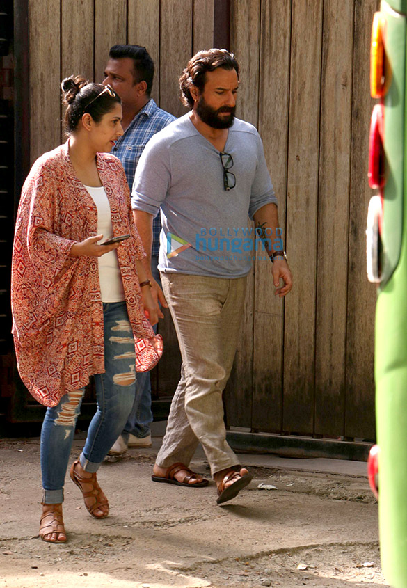 Saif Ali Khan snapped shooting for an ad in Juhu Saif Ali Khan snapped shooting for an ad in Juhu
