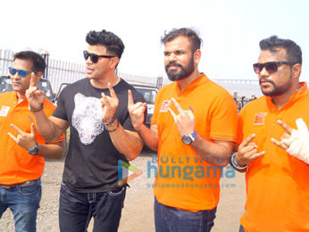 Shama Sikandar and Sahil Khan flag off the 'Mud Skull 4x4' off road rally in Mumbai