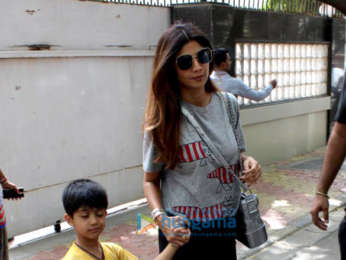 Shilpa Shetty spotted with her son at his school in Juhu