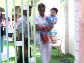 Taimur Ali Khan and Lakshya Kapoor snapped at their play school