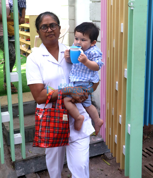 Taimur Ali Khan and Laksshya Kapoor snapped at their playschool Taimur Ali Khan and Laksshya Kapoor snapped at their playschool