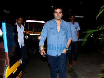 Arbaaz khan snapped with his son and Amrita Arora at Pali Cafe