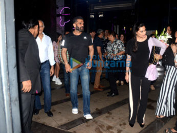 Suniel Shetty, Ahan Shetty snapped at Mana Shetty's birthday dinner at BKC
