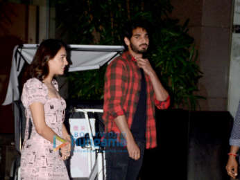 Suniel Shetty, Ahan Shetty snapped at Mana Shetty's birthday dinner at BKC