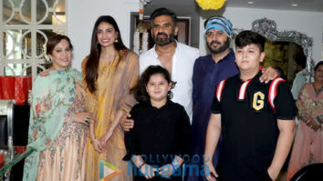 Athiya Shetty, Suniel Shetty and other snapped at Ajay Kapoor’s residence for Ganpati