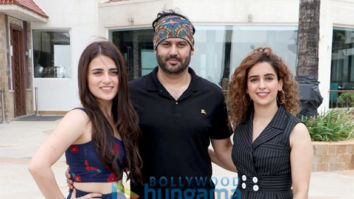 Cast of film Pataakha snapped during media interactions at Sun N Sand in Juhu