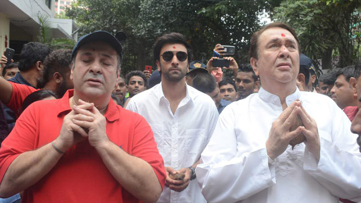 Ganpati Visarjan with Ranbir Kapoor,Rishi Kapoor & Randhir Kapoor at RK Studio Part 1