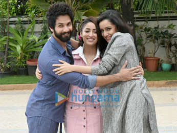 Shraddha Kapoor, Shahid Kapoor and Yami Gautam snapped during Batti Gul Meter Chalu promotions at Sea Princess Hotel in Juhu