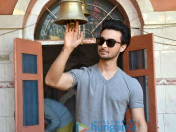 Aayush Sharma visits a temple in Himachal Pradesh