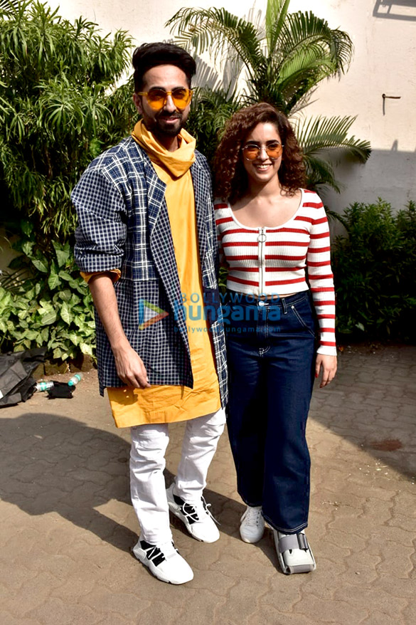 Ayushmann Khurrana and Sanya Malhotra spotted in Bandra Ayushmann Khurrana and Sanya Malhotra spotted in Bandra