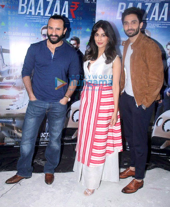 Baazaar cast snapped during promotions at Mehboob Studios