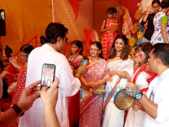 Tanushree Dutta snapped during Durga Puja celebrations