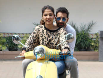 Varun Mitra and Rhea Chakraborty snapped promoting their film Jalebi