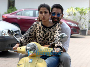 Varun Mitra and Rhea Chakraborty snapped promoting their film Jalebi