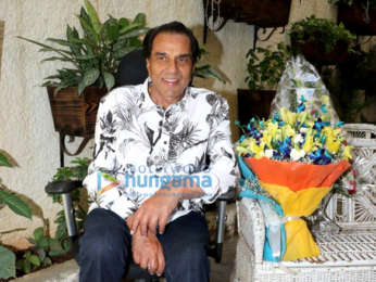 Dharmendra snapped on his birthday at Sunny Super Sound in Juhu