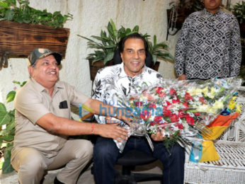 Dharmendra snapped on his birthday at Sunny Super Sound in Juhu