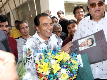 Dharmendra snapped on his birthday at Sunny Super Sound in Juhu