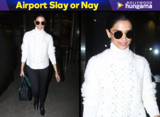 Airport Slay or Nay: Deepika Padukone in an INR 41,000/- Rag and Bone sweater and carrying a Burberry bag