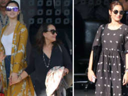 Alia Bhatt with her Mother & Sonakshi Sinha  leaving for the last schedule for Kalank
