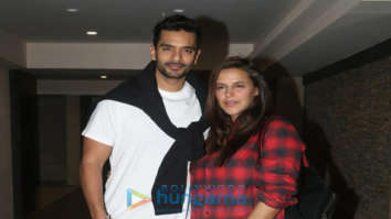 Neha Dhupia and Angad Bedi snapped at Rannvijay Singh’s residence in Khar