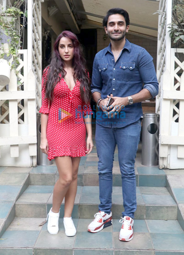 Nora Fatehi and Rohan Mehra spotted at Smoke House Deli in Khar Nora Fatehi and Rohan Mehra spotted at Smoke House Deli in Khar