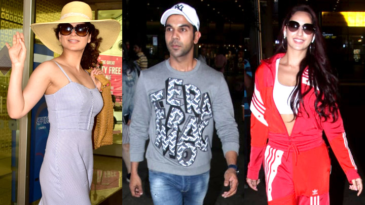 Kangana Ranaut, Nora Fatehi, Rajkummar Rao & others SPOTTED at Airport, Mumbai