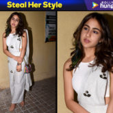 Sara Ali Khan in Aapro Label pant saree for Sonchiriya promotions (Featured)