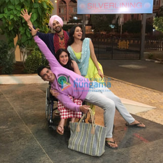 on the sets of the movie Good News