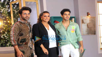 Rajkummar Rao and Ishaan Khatter snapped with Neha Dhupia on the sets of BFFs with Vogue season 3