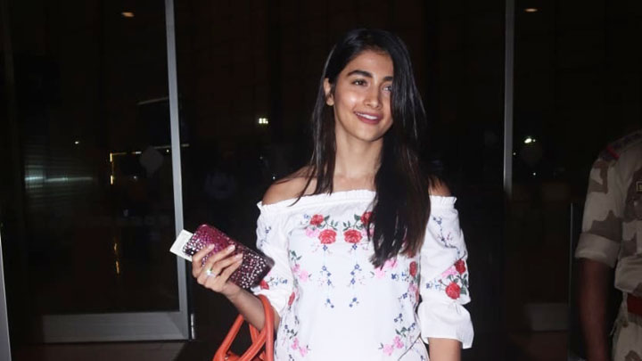 Pooja Hedge spotted at Mumbai Airport flying for shoot