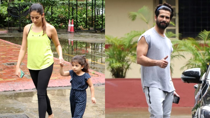 Shahid Kapoor and Mira Rajput with daughter spotted at Gym, Bandra